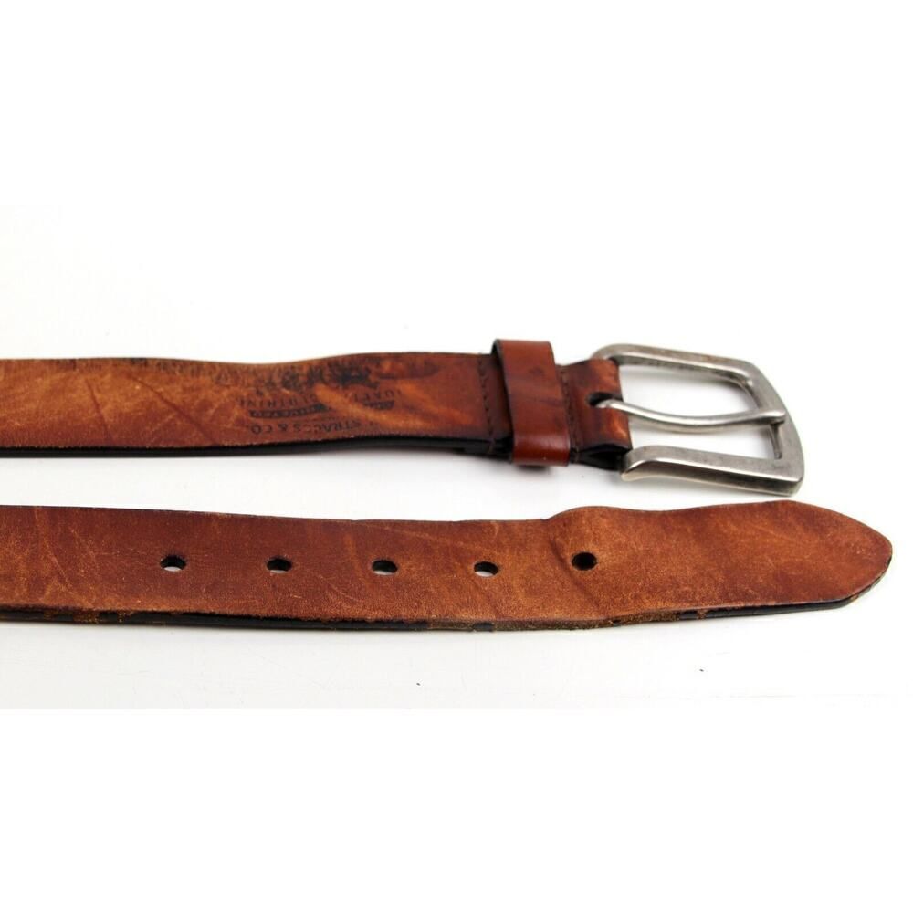 Levi's TAN BROWN GENUINE LEATHER 1 3/8"Wd CASUAL DRESS MEN'S BELT Sz 38/95 (G17 - Picture 13 of 14